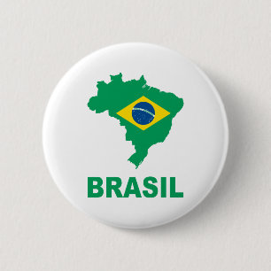 Chapa Redonda De 5 Cm Mapa del Brasil