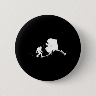 Chapa Redonda De 5 Cm Mapa del estado de Alaska Mapa Sasquatch Hombres R
