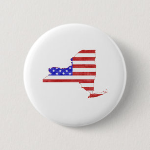 Chapa Redonda De 5 Cm Mapa del estado de la silueta de la bandera de los