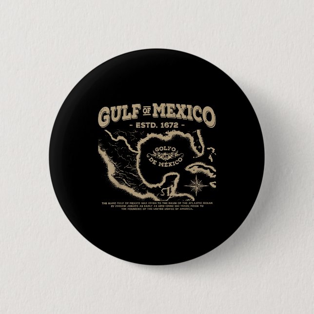 Chapa Redonda De 5 Cm Mapa Del Golfo De México 1672 (Anverso)