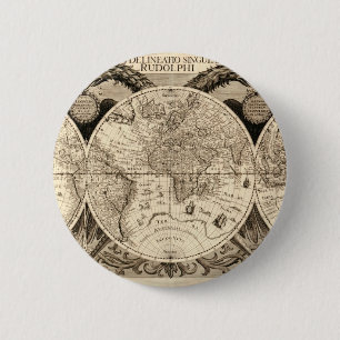 Chapa Redonda De 5 Cm Mapa del mundo antiguo de Philipp Eckebrecht -