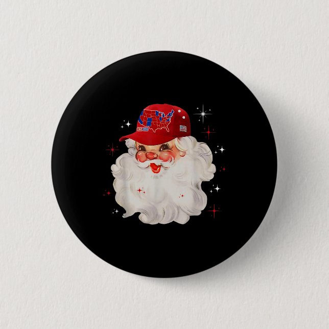 Chapa Redonda De 5 Cm Mapa electoral de Trump Feliz Navidad Santa H (Anverso)