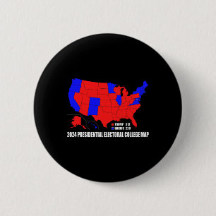 Chapa Redonda De 5 Cm Mapa Electoral Presidencial EEUU Trump Harri