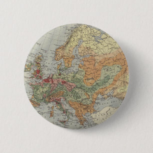 Chapa Redonda De 5 Cm Mapa europeo de la densidad demográfica el