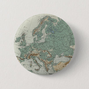Chapa Redonda De 5 Cm Mapa físico de Europa