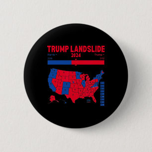 Chapa Redonda De 5 Cm Mapa ganador de Trump Landslide 2024 Mapa electora
