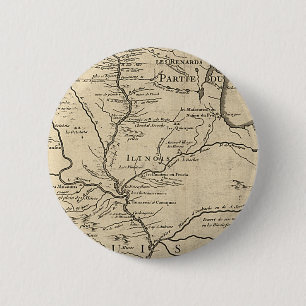 Chapa Redonda De 5 Cm Mapa histórico de Illinois de 1718