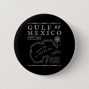 Chapa Redonda De 5 Cm Mapa Histórico del Golfo de México 1672