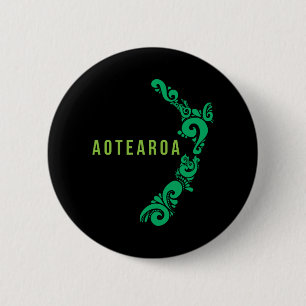 Chapa Redonda De 5 Cm Mapa neozelandés Aotearoa Nueva Zelanda Gift Idea