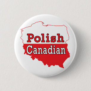 Chapa Redonda De 5 Cm Mapa polaco de Canadá