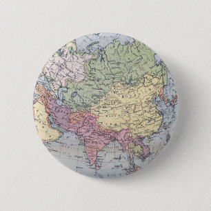 Chapa Redonda De 5 Cm Mapa político el   Asia