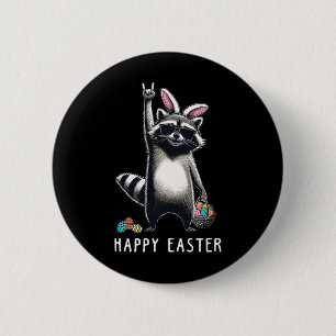 Chapa Redonda De 5 Cm Mapache de Pascua lindo hombres mujeres niños niña