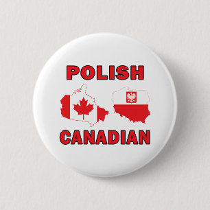 Chapa Redonda De 5 Cm Mapas canadienses polacos