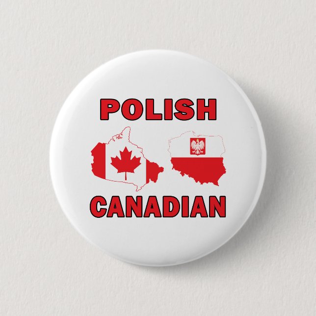 Chapa Redonda De 5 Cm Mapas canadienses polacos (Anverso)