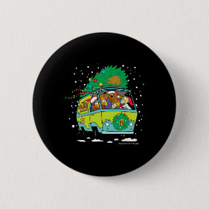 Chapa Redonda De 5 Cm Máquina del misterio de Navidad de Scooby Doo