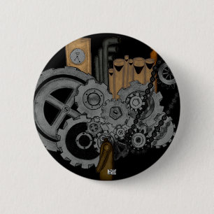 Chapa Redonda De 5 Cm Maquinaria de Steampunk