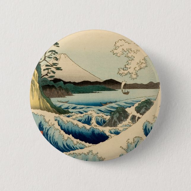 Chapa Redonda De 5 Cm Mar de Satta Hiroshige (Anverso)