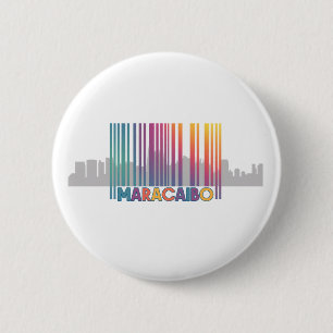 Chapa Redonda De 5 Cm Maracaibo City Barcode Art Latin Pride