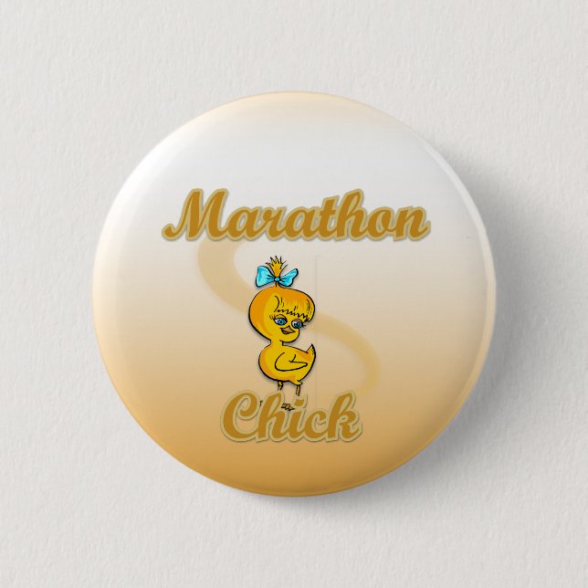 Chapa Redonda De 5 Cm Marathon Chick (Anverso)