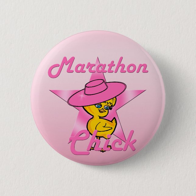 Chapa Redonda De 5 Cm Marathon Chick #8 (Anverso)