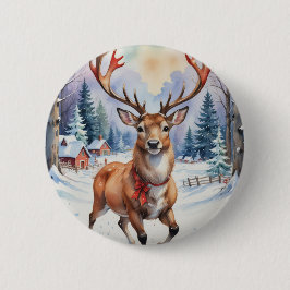 Chapa Redonda De 5 Cm Maravilla de renos: colisos de vacaciones