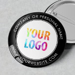 Chapa Redonda De 5 Cm Marca comercial con logotipo de empresa personaliz<br><div class="desc">Crea tu propio pin de botón de pinback de personalizado con el logotipo de tu empresa y mensaje de marca personalizado o información de contacto. Este es un botón promocional para regalar para promocionar su negocio en ferias, conferencias y otros eventos de la empresa. Puede cambiar fácilmente el color de...</div>