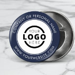 Chapa Redonda De 5 Cm Marca comercial con logotipo de empresa personaliz<br><div class="desc">Crea tu propio pin de botón de pinback de personalizado con el logotipo de tu empresa y mensaje de marca personalizado o información de contacto. Este es un botón promocional para regalar para promocionar su negocio en ferias, conferencias y otros eventos de la empresa. Puede cambiar fácilmente el color de...</div>