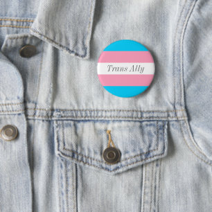 Chapa Redonda De 5 Cm Marca de orgullo transgénero de texto editable tr
