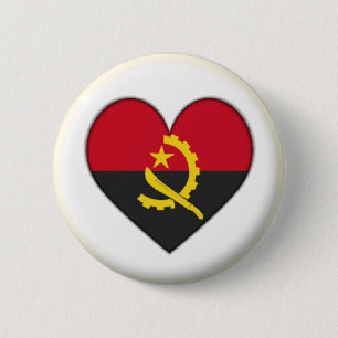 CHAPA REDONDA DE 5 CM ¡¡MARCA NUEVA!! - ANGOLA HEART PIN BACK BADGE
