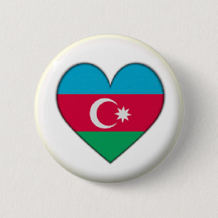 CHAPA REDONDA DE 5 CM ¡¡MARCA NUEVA!! - AZERBAIYÁN HEART PIN BACK BADGE