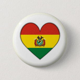 CHAPA REDONDA DE 5 CM ¡¡MARCA NUEVA!! - BOLIVIA HEART PIN BACK BADGE
