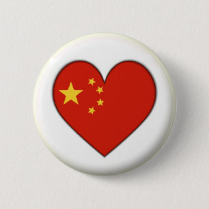 CHAPA REDONDA DE 5 CM ¡¡MARCA NUEVA!! - CHINA HEART PIN BACK BADGE