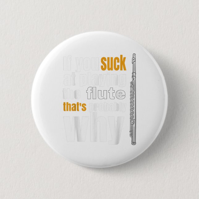 Chapa Redonda De 5 Cm Marcha, concierto, música de jazz, flauta divertid (Anverso)