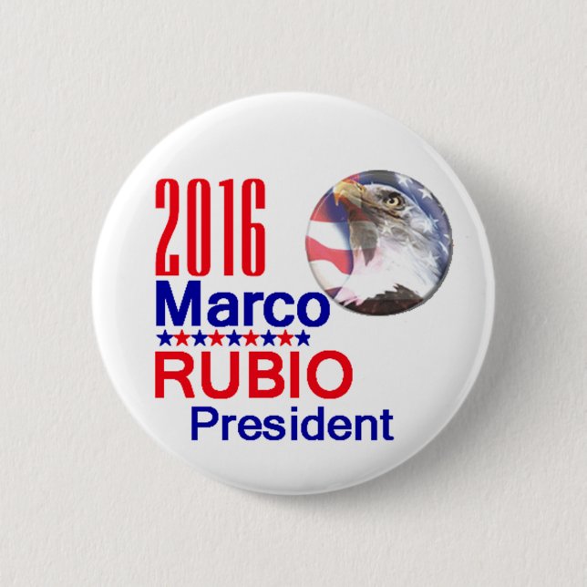 Chapa Redonda De 5 Cm Marco RUBIO 2016 (Anverso)