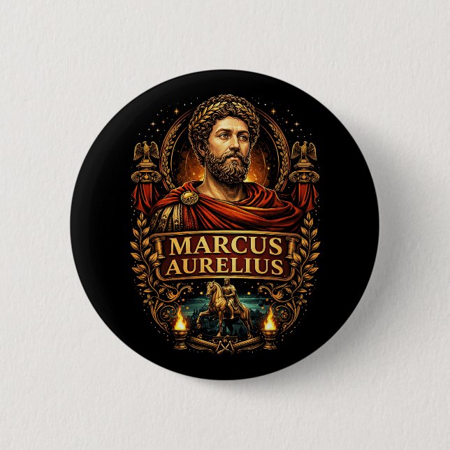 Chapa Redonda De 5 Cm Marcus Aurelius (Anverso)