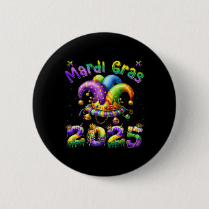 Chapa Redonda De 5 Cm Mardi Gras 2025 Jester Set Niños Chicas Hombres