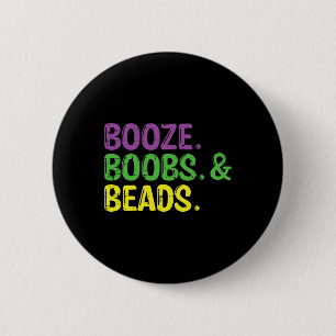 Chapa Redonda De 5 Cm Mardi Gras Booze Beads Grasa divertida Carnaval Ma