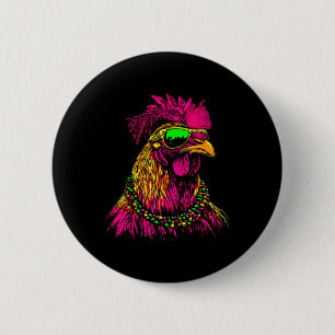 Chapa Redonda De 5 Cm Mardi Gras Chicken Sungles Beads Farmer Nueva Orle