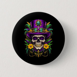 Chapa Redonda De 5 Cm Mardi Gras Disstume Sugar Skull Carnaval Fiestas H