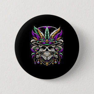 Chapa Redonda De 5 Cm Mardi Gras Disstume Sugar Skull Carnaval Fiestas H