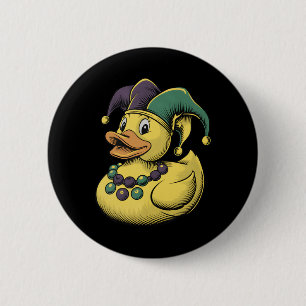 Chapa Redonda De 5 Cm Mardi Gras Duck Rubber Ducky Costume Louisiana Lai