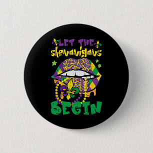 Chapa Redonda De 5 Cm Mardi Gras Lips Dejan Que Shenanigans Comience A M
