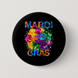 Chapa Redonda De 5 Cm Mardi Gras Máscara de Camisas Hombres Hombres Homb