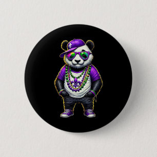 Chapa Redonda De 5 Cm Mardi Gras Para Hombres Hip Hop Panda New Orleans