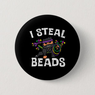 Chapa Redonda De 5 Cm Mardi Gras robo cuentas Ninja niños pequeños niños