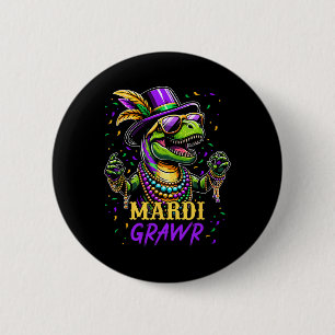 Chapa Redonda De 5 Cm Mardi Grawr T Rex Dinosaur Mardi Gras Bead Costume