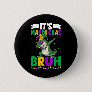 Chapa Redonda De 5 Cm Mardigator Alligator Bruh Mardi Gras Costume a los