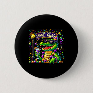Chapa Redonda De 5 Cm Mardigator Mardi Gras Alligator Costume Hombres Mu
