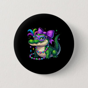 Chapa Redonda De 5 Cm Mardigator Mardi Gras Alligator Costume Hombres Mu