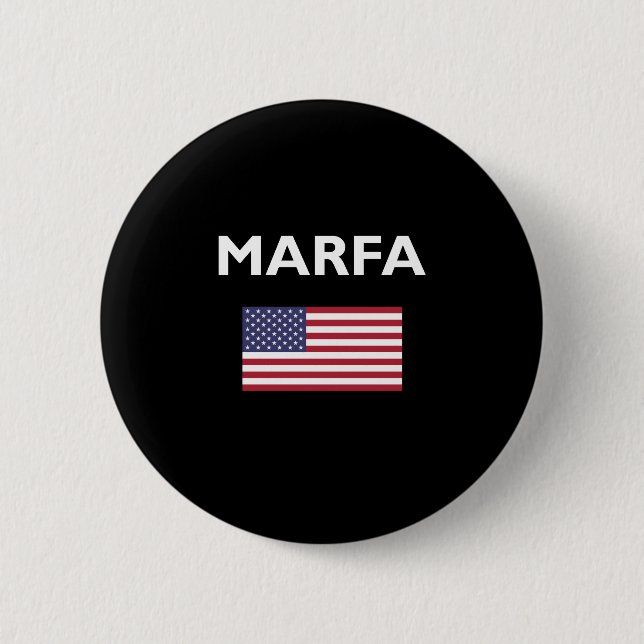 Chapa Redonda De 5 Cm Marfa Texas Estados Unidos Bandera estadounidense  (Anverso)
